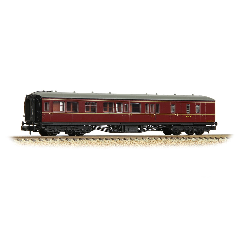 Farish 374-512A GWR Hawksworth Brake Second Corridor BR Maroon - N Gauge