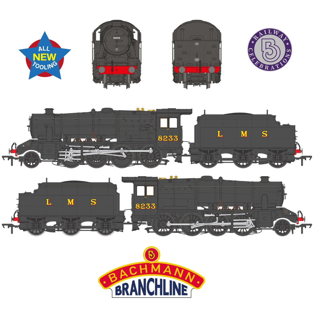 Bachmann 35-226 LMS 8F Riveted Tender 8233 LMS Black OO Gauge *PRE ORDER £212.46*