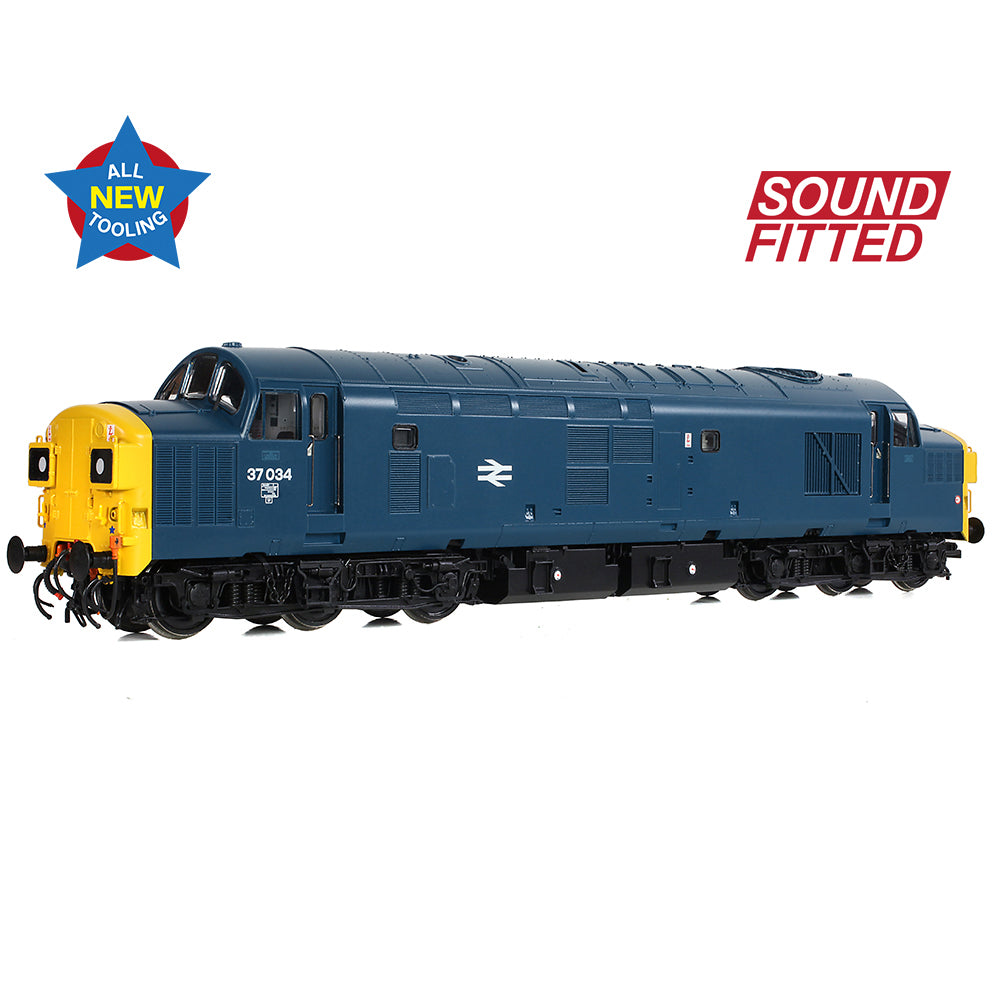 Bachmann 35-301SF Class 37/0 Split Headcode 37034 BR Blue OO Gauge *LAST FEW*