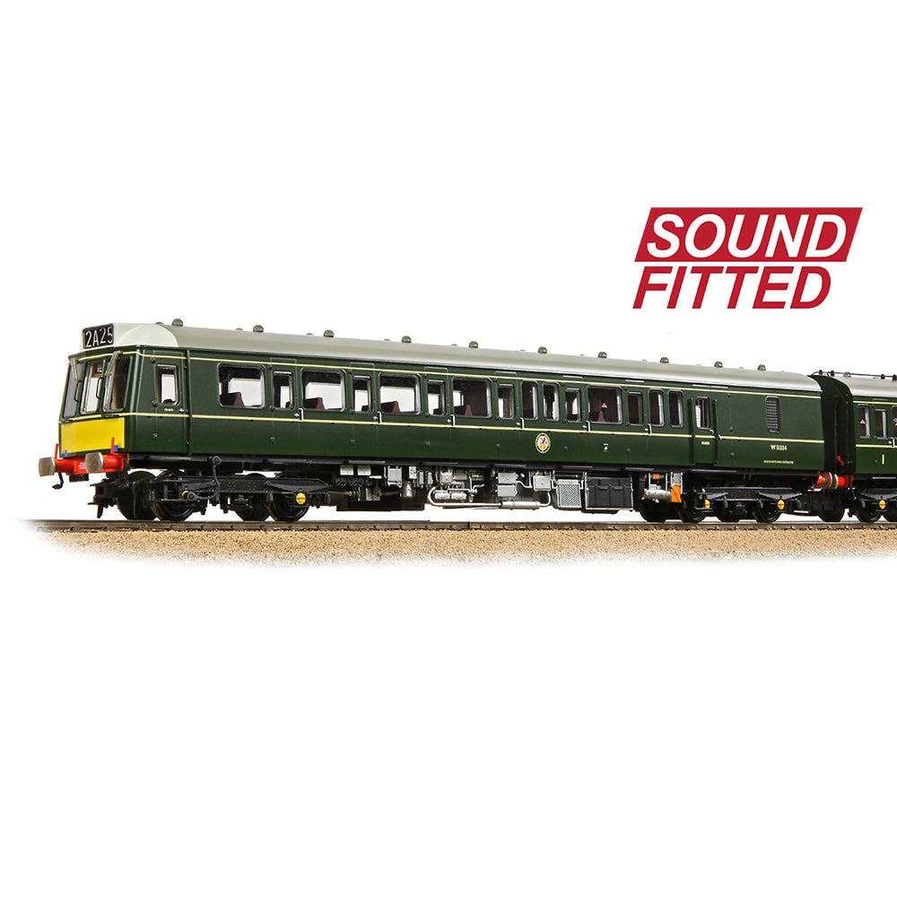 Bachmann 35-503SF Class 117 3-Car DMU R334 BR Green (Small Yellow Panels), OO Gauge