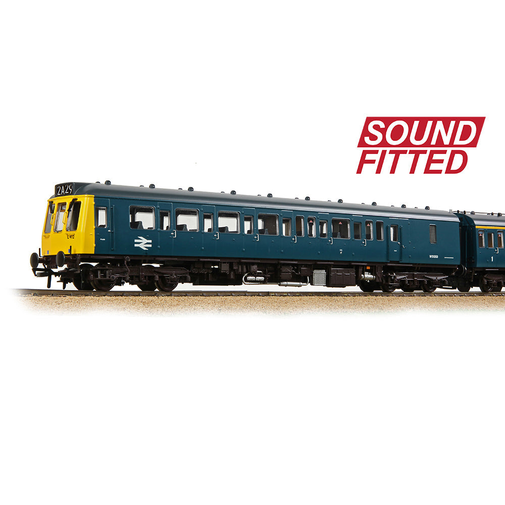 Bachmann 35-504SF Class 117 3-Car DMU L412 BR Blue, OO Gauge