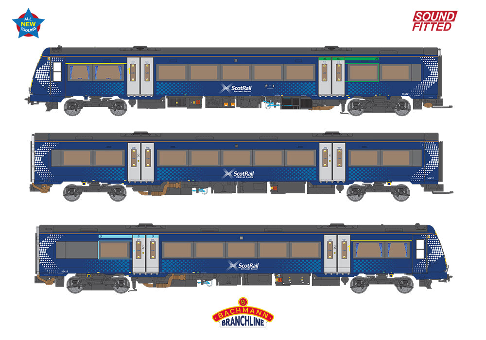 Bachmann 35-625SF Class 170/4 3-Car DMU 170412 ScotRail SOUND FITTED OO Gauge *PRE ORDER £484.46*