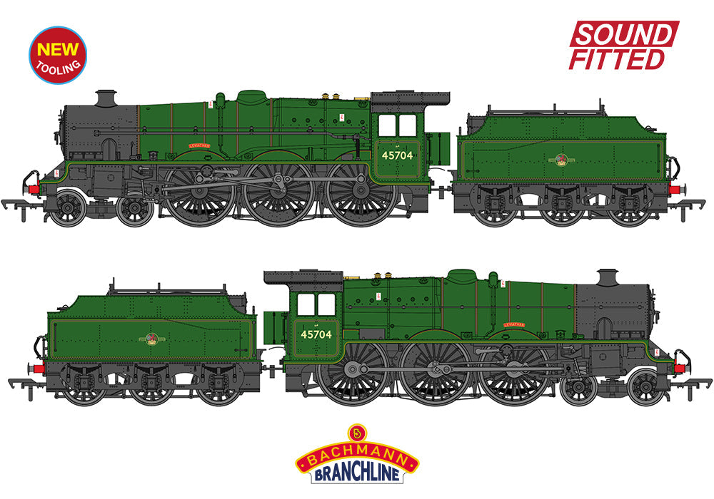 Bachmann 35-977SF LMS Jubilee with Riveted Fowler Tender 45704 'Leviathan' BR Lined Green (Late Crest) SOUND FITTED OO Gauge *PRE ORDER £276.21*