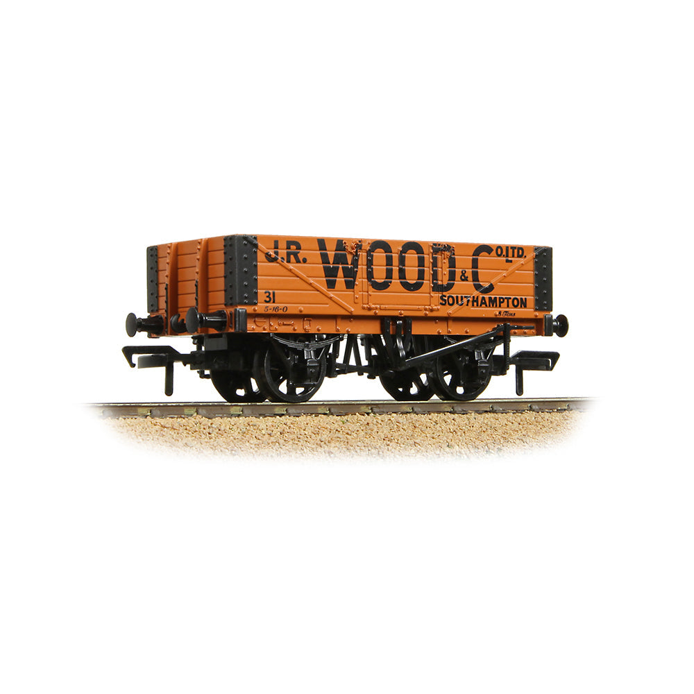 Bachmann 37-053A 5 Plank Wagon Wooden Floor 'J.R. Wood & Co. Ltd.' Orange OO Gauge