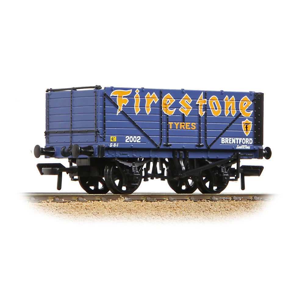 Bachmann 37-082B 7 Plank End Door Wagon 'Firestone Tyres' Blue, OO Gauge