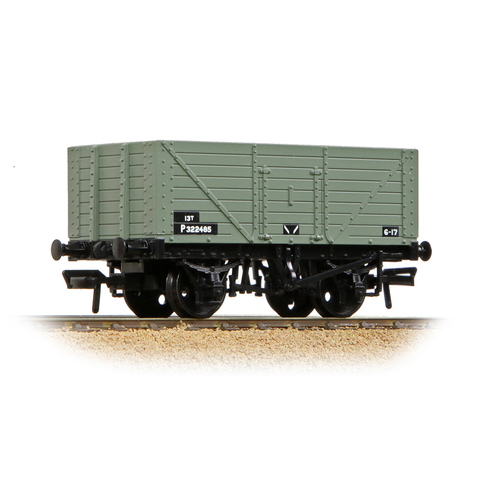 Bachmann 37-158D 8 Plank Fixed End Wagon BR Grey (Early), OO Gauge