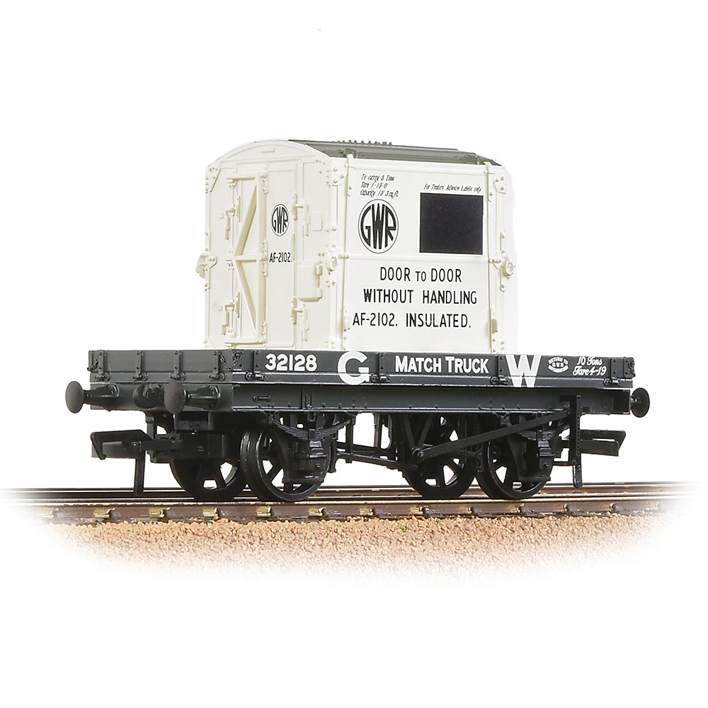 Bachmann 37-480 1 Plank Wagon GWR Grey With 'GWR' AF Container, OO Gauge *LAST FEW*