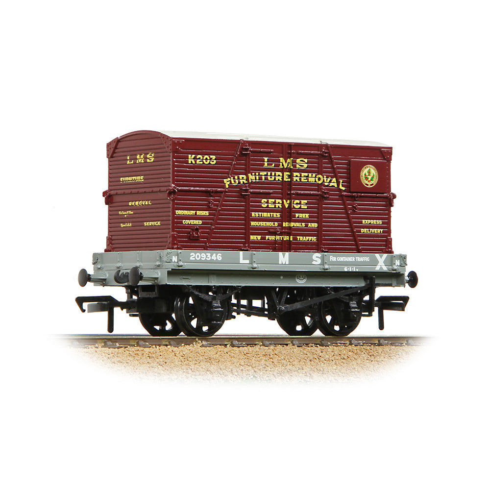 Bachmann 37-482 1 Plank Wagon LMS Grey 'Furniture Removal Service' Crimson Cont.