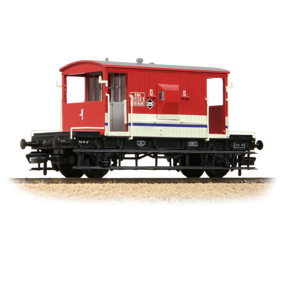 Bachmann 37-541 BR 20T Brake Van London Transport Barrier Vehicle Red & White, OO Gauge