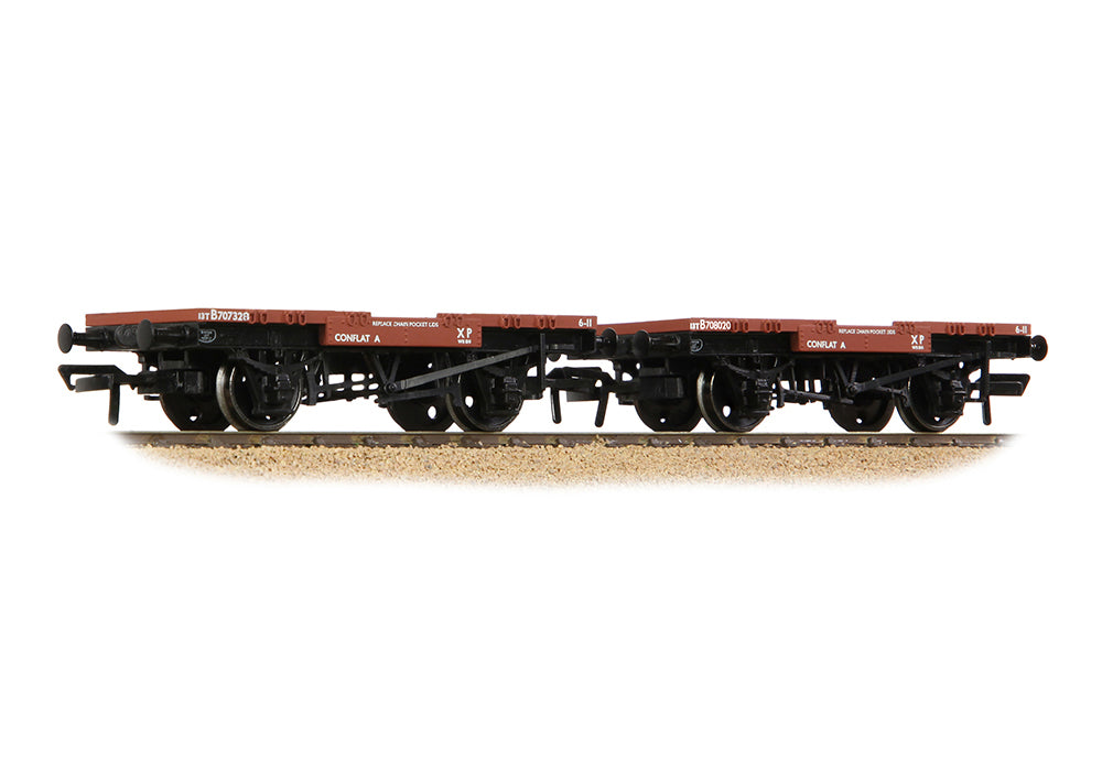 Bachmann 37-983A Conflat 2-Wagon Pack BR Bauxite (Early) OO Gauge *PRE ORDER £35.96*