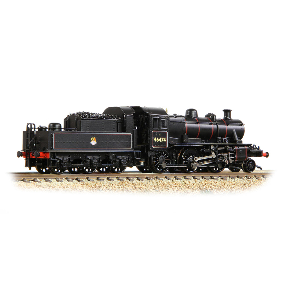 Farish 372-626B LMS Ivatt 2MT 46474 BR Lined Black (Early Emblem) - N Gauge
