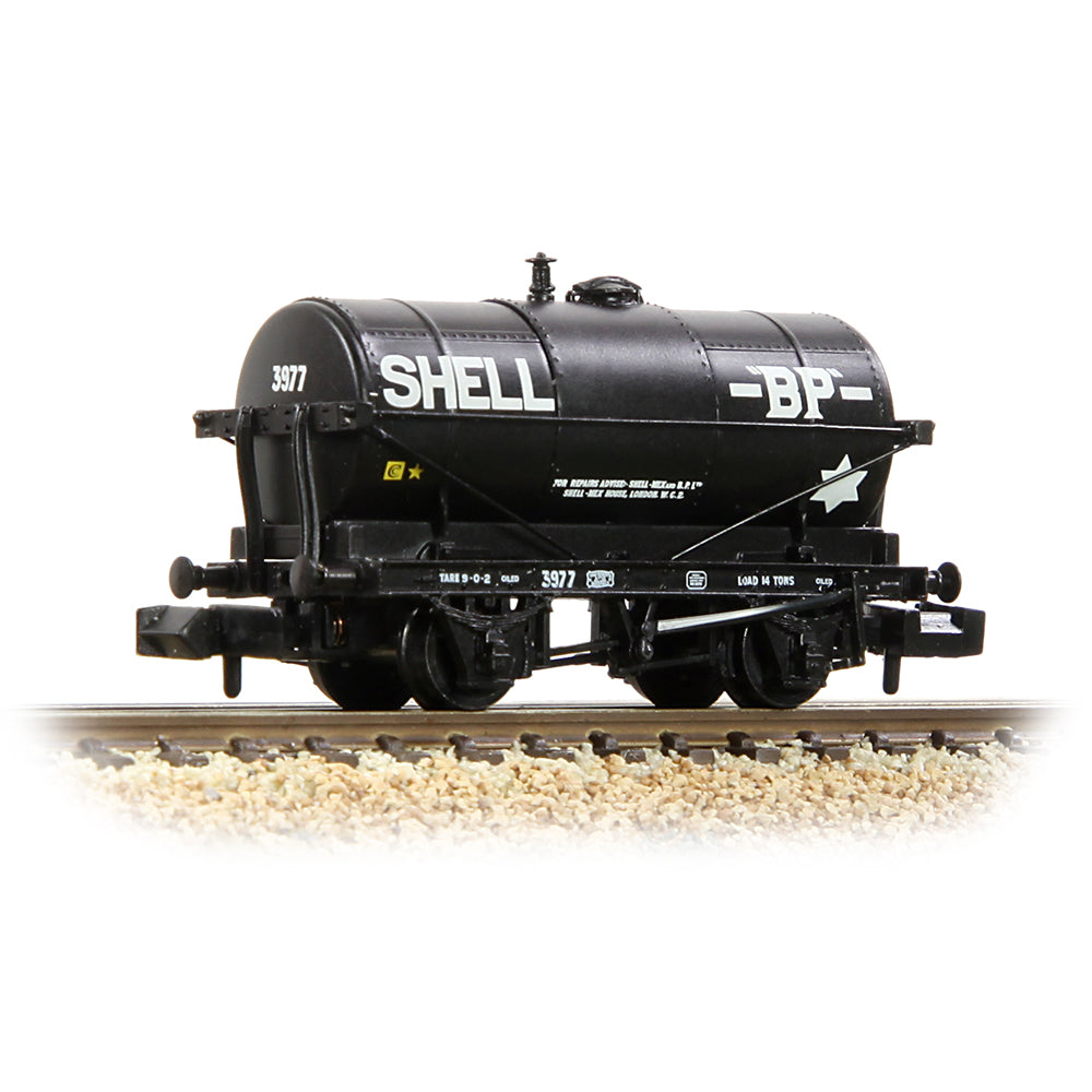 Farish 373-660A 14T Tank Wagon 'Shell/BP' Black - N Gauge