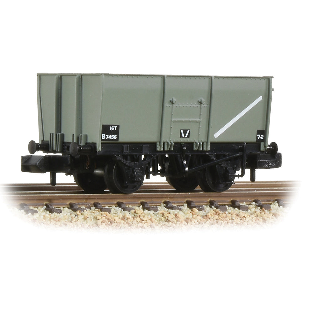 Farish 377-450C 16T Steel Slope-Sided Mineral Wagon Riveted Side Door BR Grey *LAST FEW*