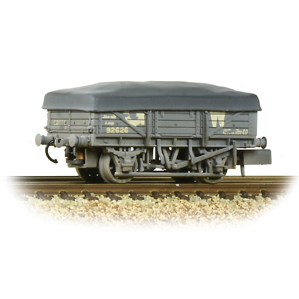 Farish 377-475 5 Plank China Clay Wagon GWR Grey With Tarpaulin Cover - Wthrd *LAST FEW*