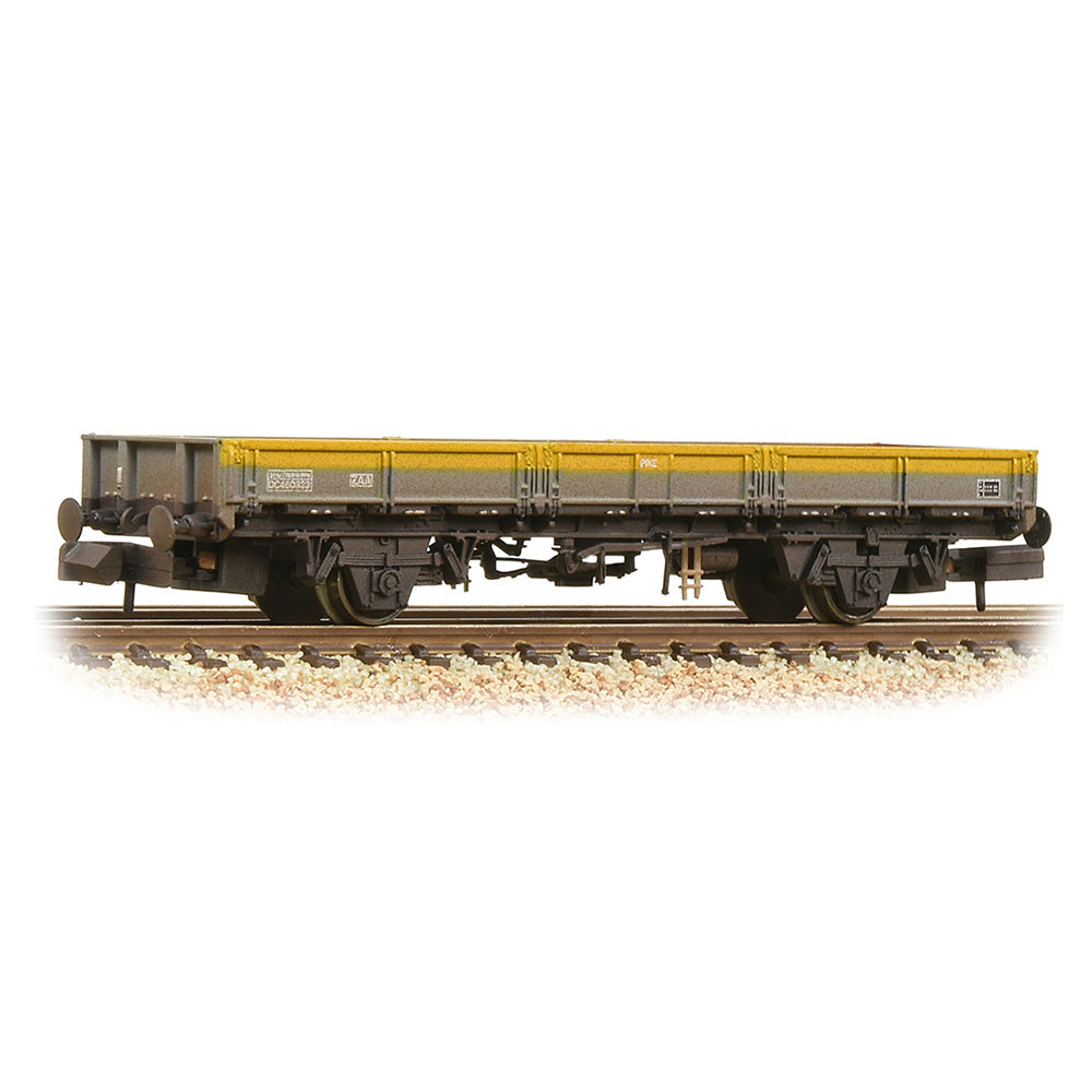 Farish 377-730B BR ZAA 'Pike' Open Wagon BR Engineers Grey & Yellow - Wthrd - N Gauge