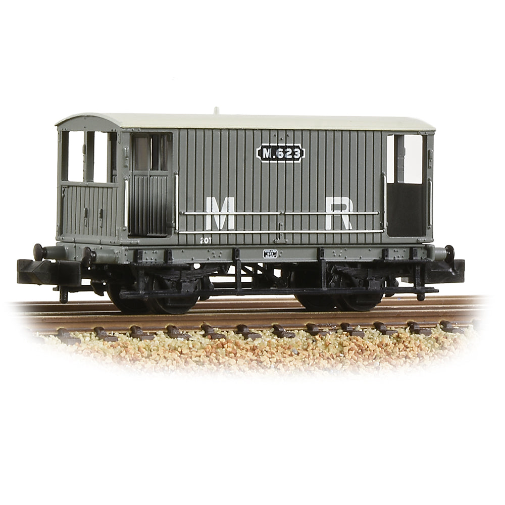 Farish 377-753 Midland 20 Ton Brake Van MR Grey, N Gauge