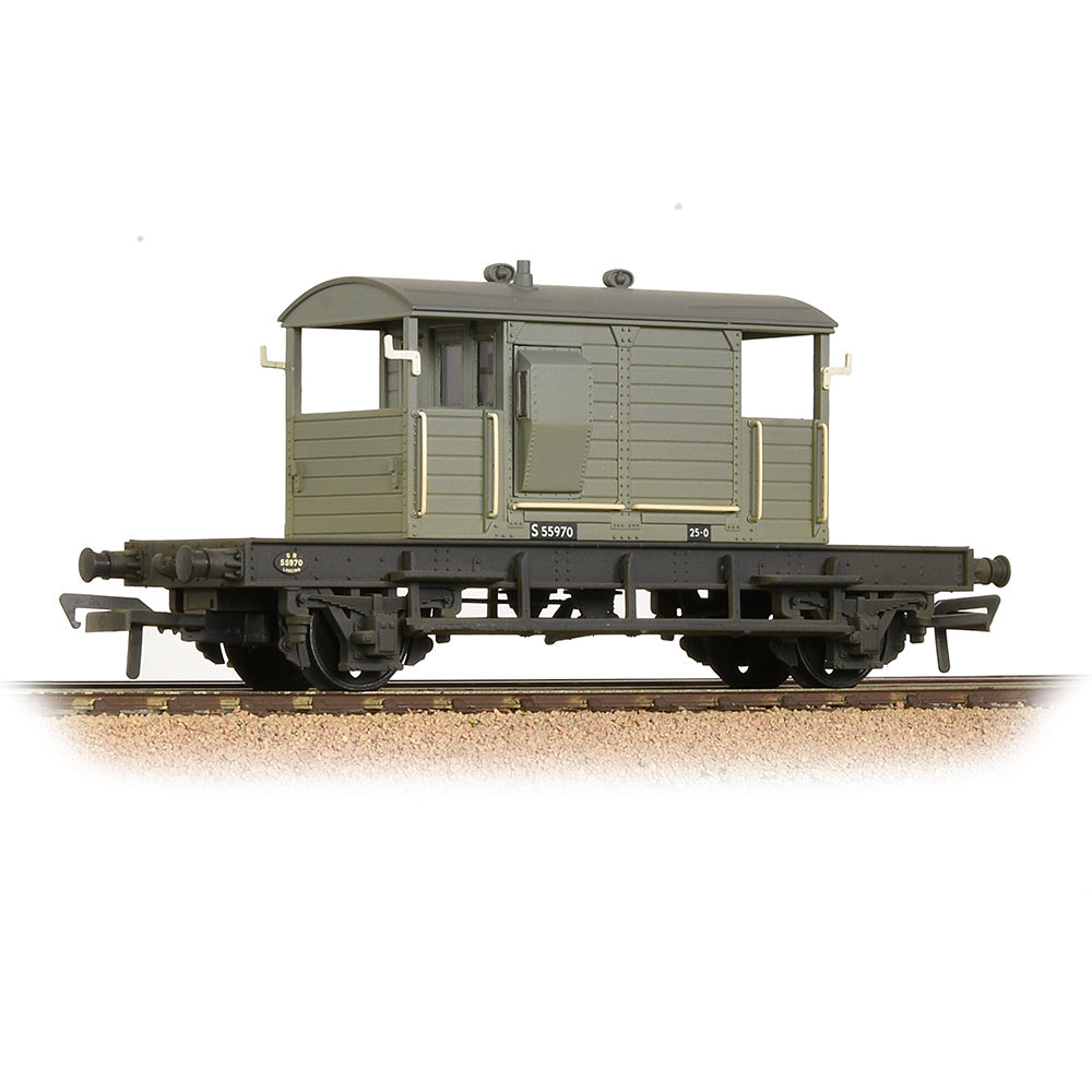 Bachmann 38-401B SR 25T 'Pill Box' Brake Van BR Grey (Early) - Weathered, OO Gauge *LAST FEW*