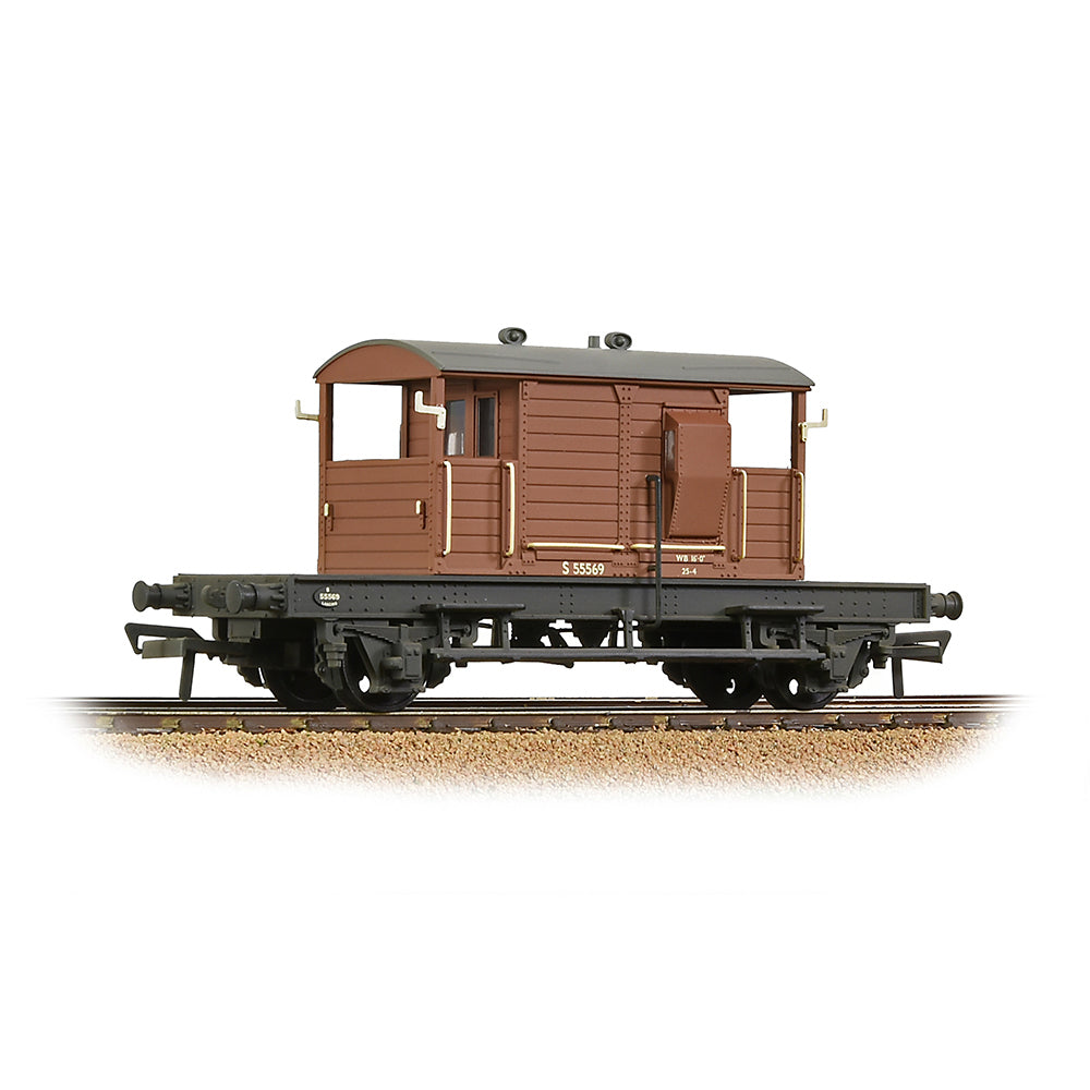 Bachmann 38-402B SR 25T 'Pill Box' Brake Van BR Bauxite (Early) Weathered. OO Gauge *LAST FEW*
