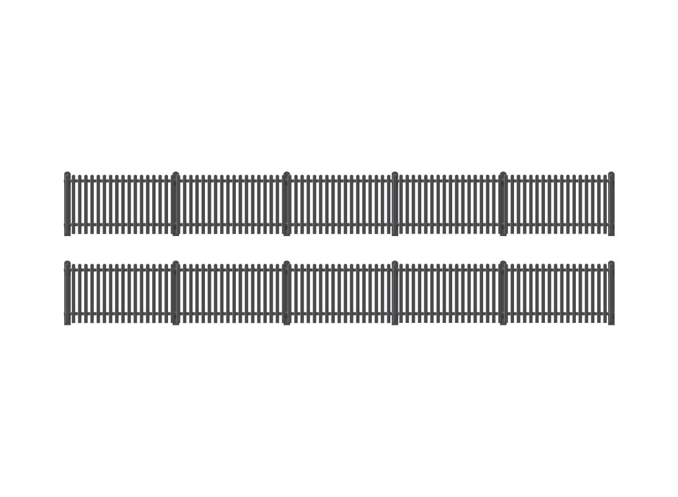 Ratio 422 GWR Station Fencing, Black (straight only)