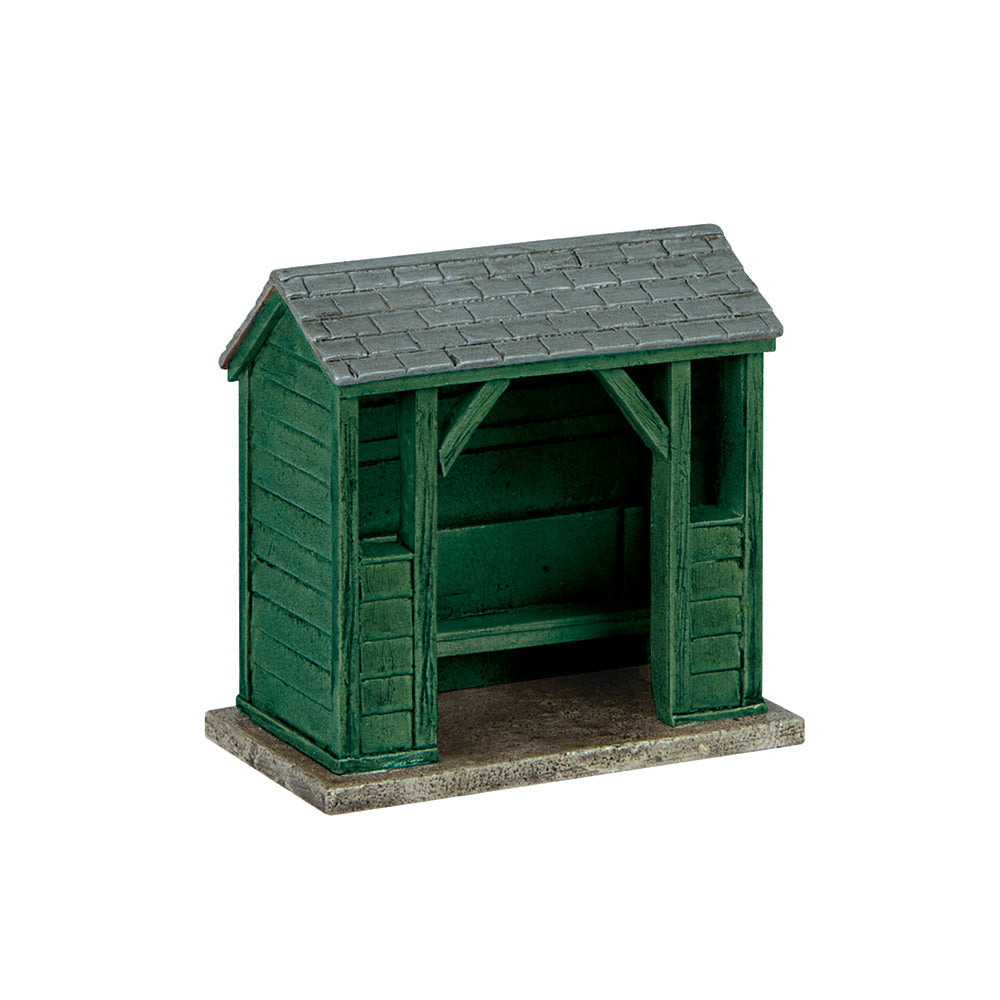 Scenecraft 44-0539G Wooden Bus Stop Green, OO Gauge