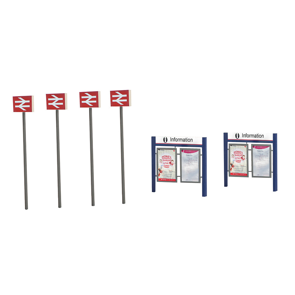 Bachmann 44-548 Station Signage Set 15mm x 5mm x 48mm, OO Gauge