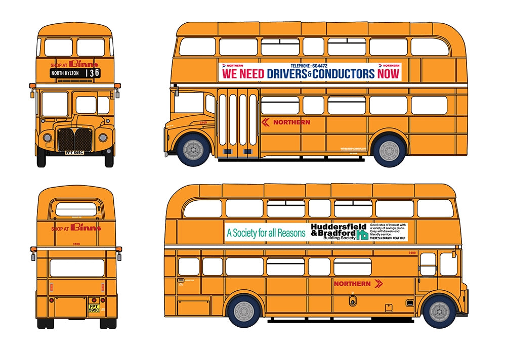 EFE Road E42602 AEC Routemaster Northern NBC FPT595C (3109) Service 136 North Hylton 1:76 Scale *PRE ORDER £42.45*