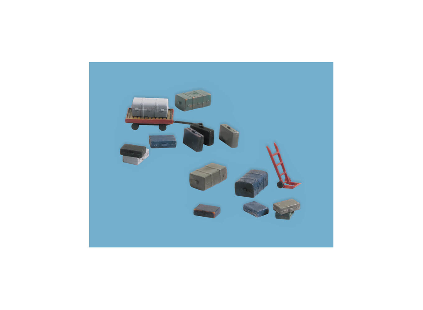 Modelscene 5174 Luggage (9), Trolleys (2), & Sack Trucks