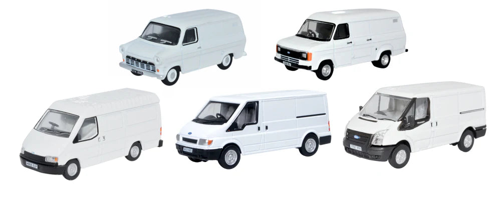 Oxford 76SET80 5 Piece Ford Transit Set (1/2/3/4/5), OO Gauge, 1/76 Scale