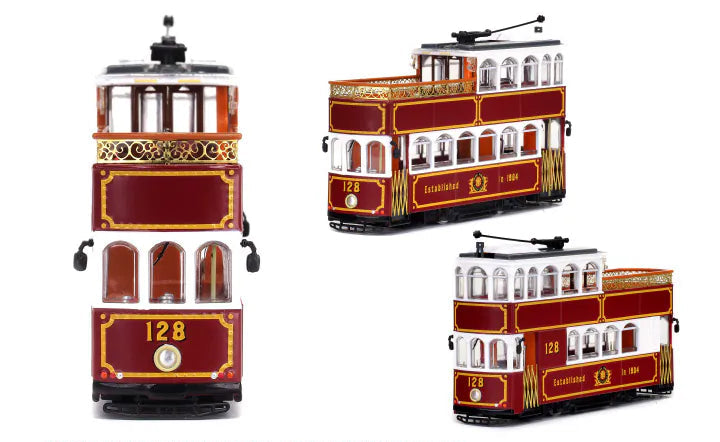 80m TT33804 Hong Kong Tramways Red Antique Tram Route #128 1/76 Scale