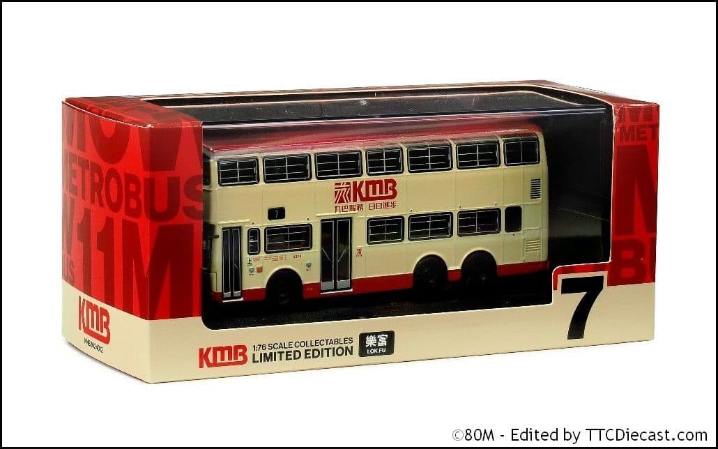 80m KMB2024012 KMB Kowloon Motor Bus MCW Metrobus 11m (Rte 7) 1:76 Scale