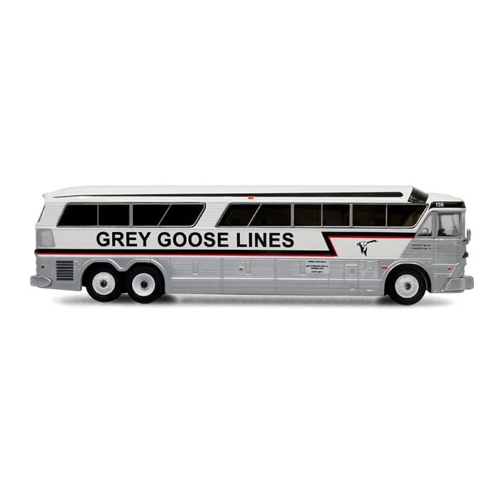 Iconic Replicas 870335 MCI MC-7 Challenger Intercity Coach Grey Goose Lines 1:87 Scale