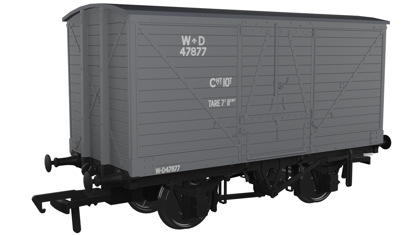 Rapido 945017 Dia.88 10T Van - No.47877 - WD Grey, OO Gauge