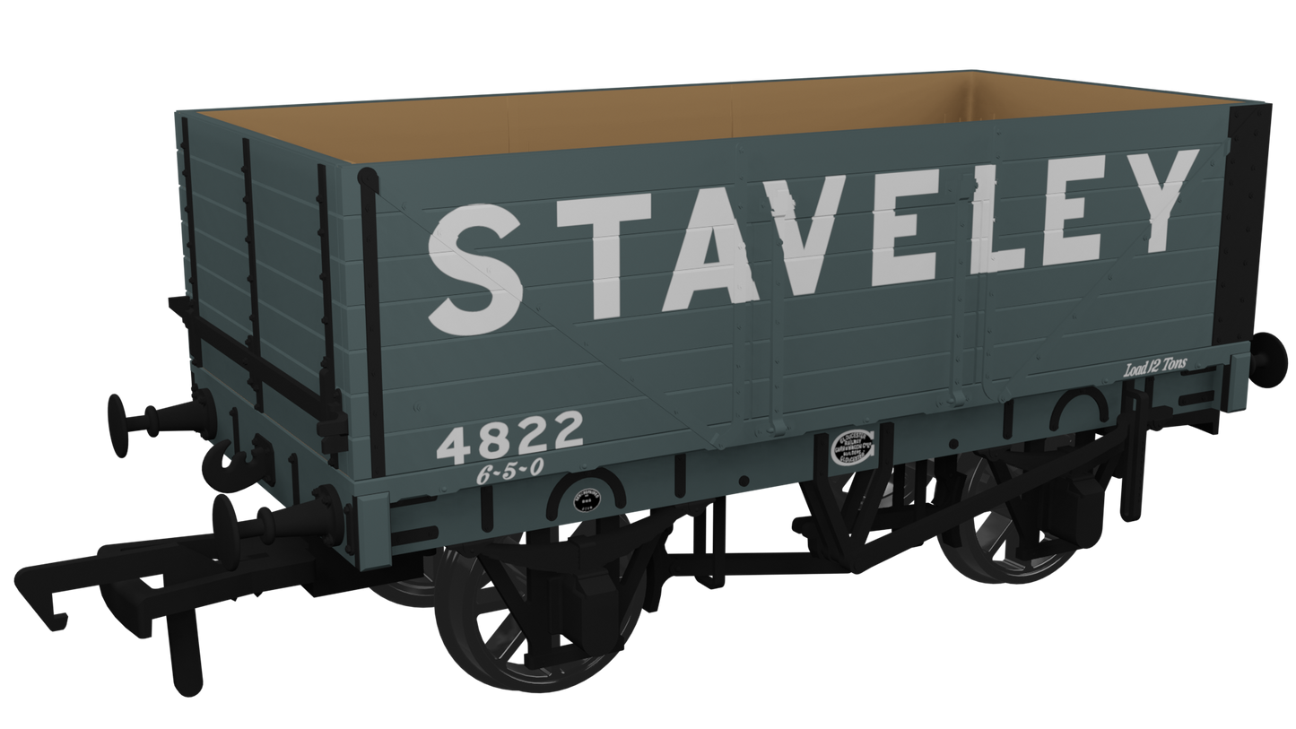 Rapido 967214 RHC 1907 PO 7 Plank Open Wagon - Staveley Coal & Iron Co., OO Gauge