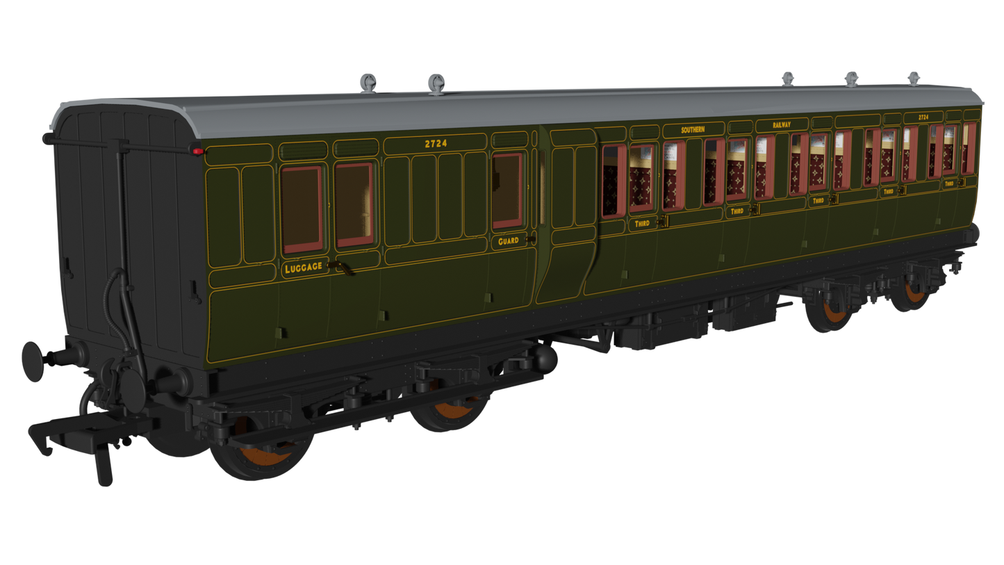 Rapido 978214 SR Olive 'Evolution' Non-Corridor Carriage Brake Third No.2724, OO Gauge *PRE ORDER £59.46*