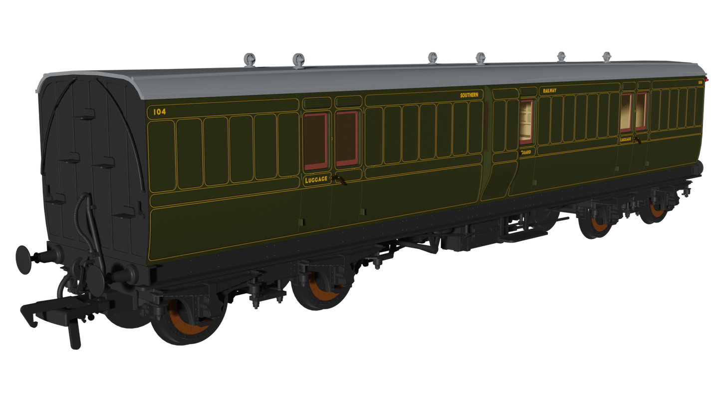 Rapido 978218 SR Olive 'Evolution' Non-Corridor Full Brake No.104, OO Gauge *PRE ORDER £59.46*
