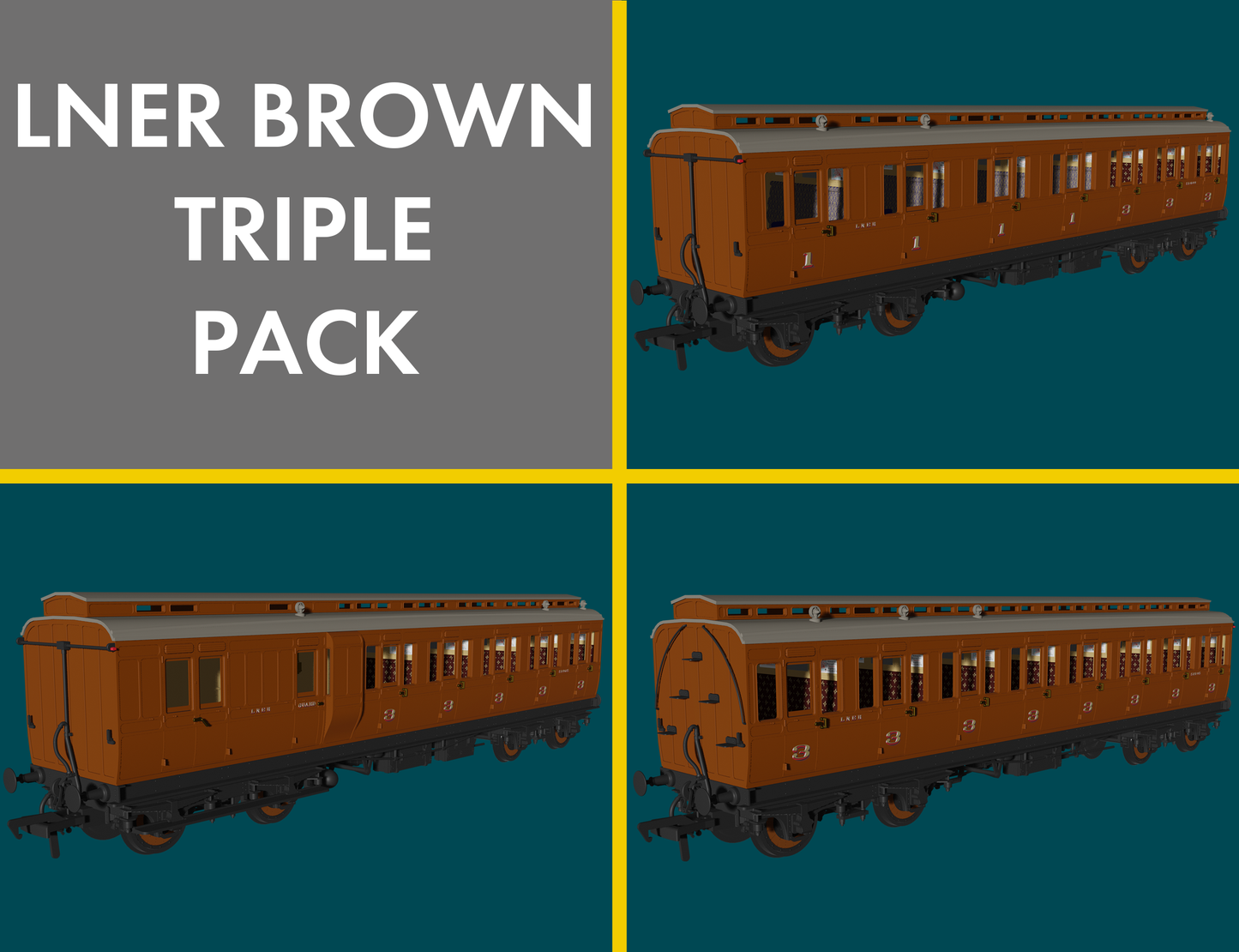 Rapido 978219 LNER 'Evolution' Non-Corridor Carriage Pack, OO Gauge *PRE ORDER £169.96*