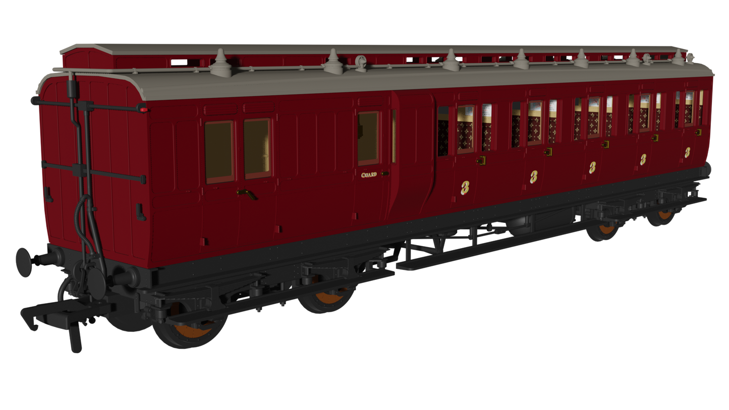 Rapido 978243 Generic Crimson 'Evolution' Non-Corridor Carriage Brake Third, OO Gauge *PRE ORDER £59.46*