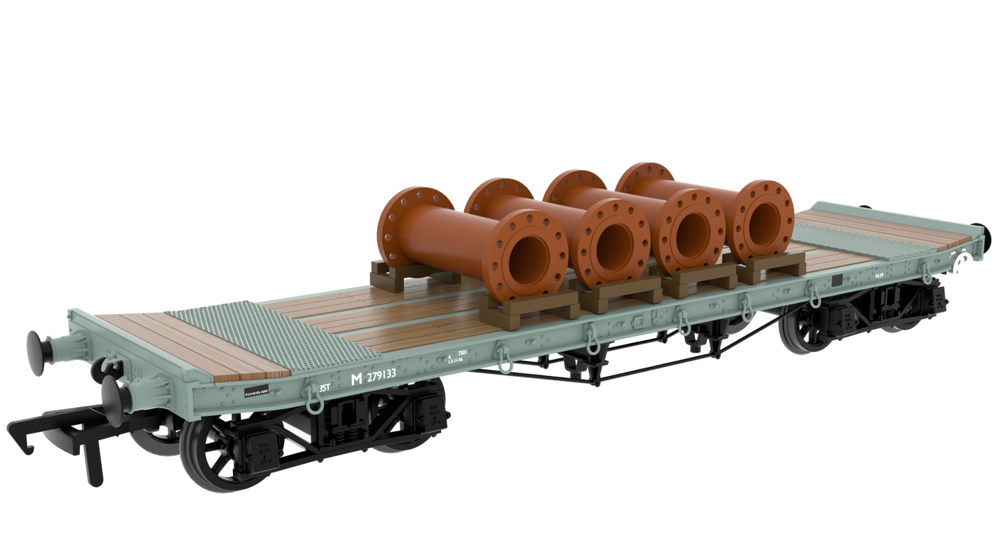 Rapido 985014 WD 35T Rectank No.M279133 - BR Grey (Pipe Load) OO Gauge *PRE ORDER £49.46*