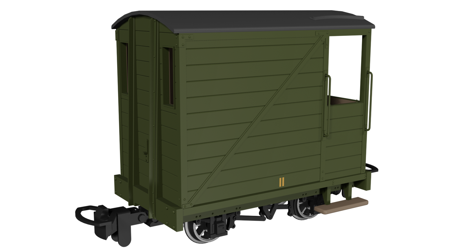 Rapido 990805 Single Veranda Brake Van, Plain Green No.11, OO9 Gauge *PRE ORDER £26.96*