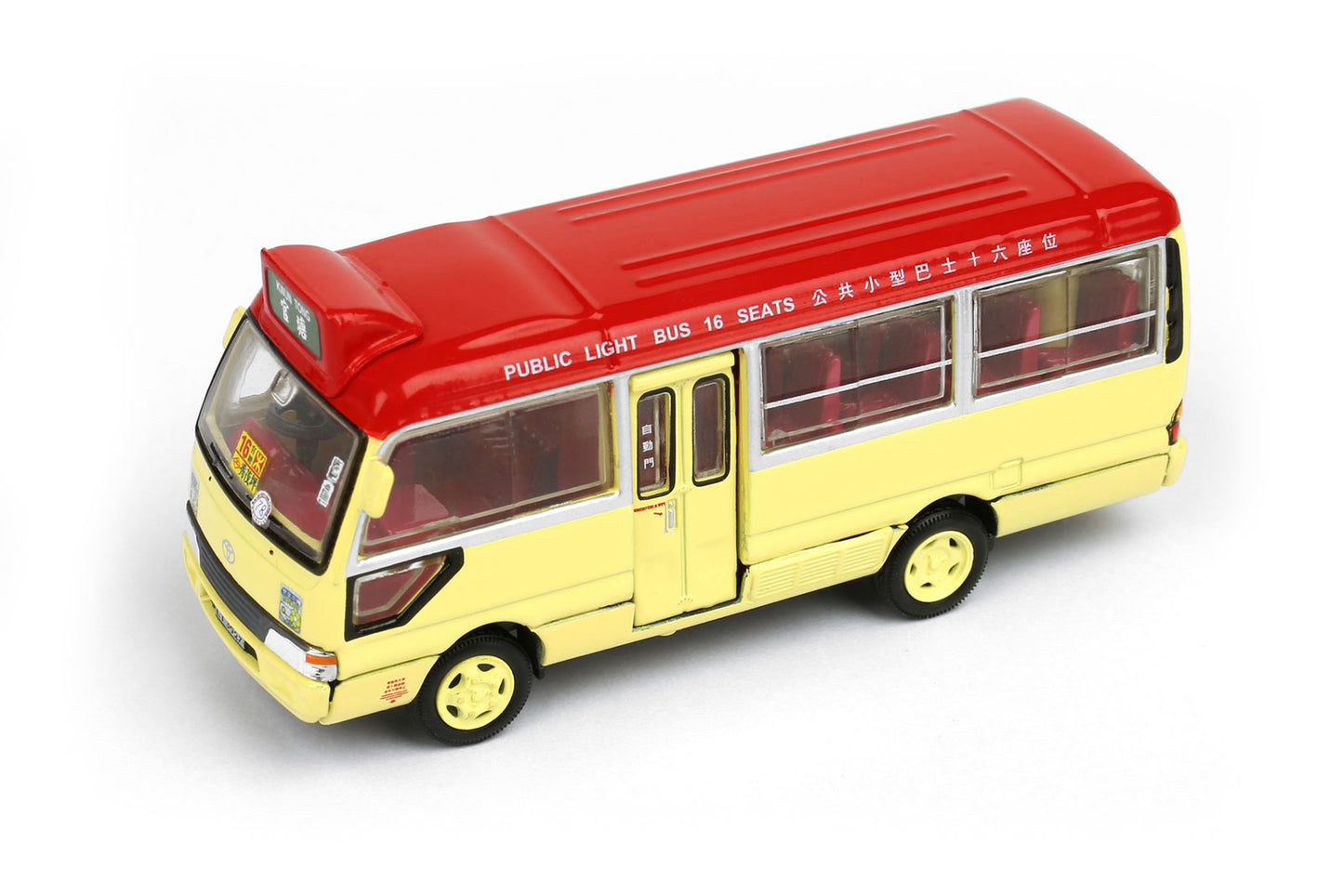 Tiny ATC64259 Toyota Coaster Light Bus Kwun Tong Red Yellow 1:76 Scale *LAST FEW**