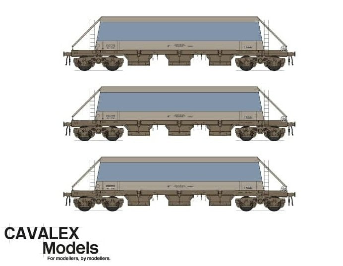 Cavalex CM JG010B (MU) TP (A) PHA/JGA Wagon * 3, 17133/17139/17144, Modern Unbranded, OO Gauge