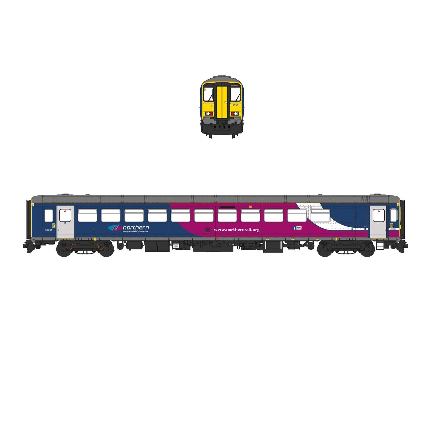 Accurascale ACC3502-DCC x Heljan Class 153 - Northern Swoosh - 153351 - OO Scale - DCC Sound Fitted *PRE ORDER £269.99*