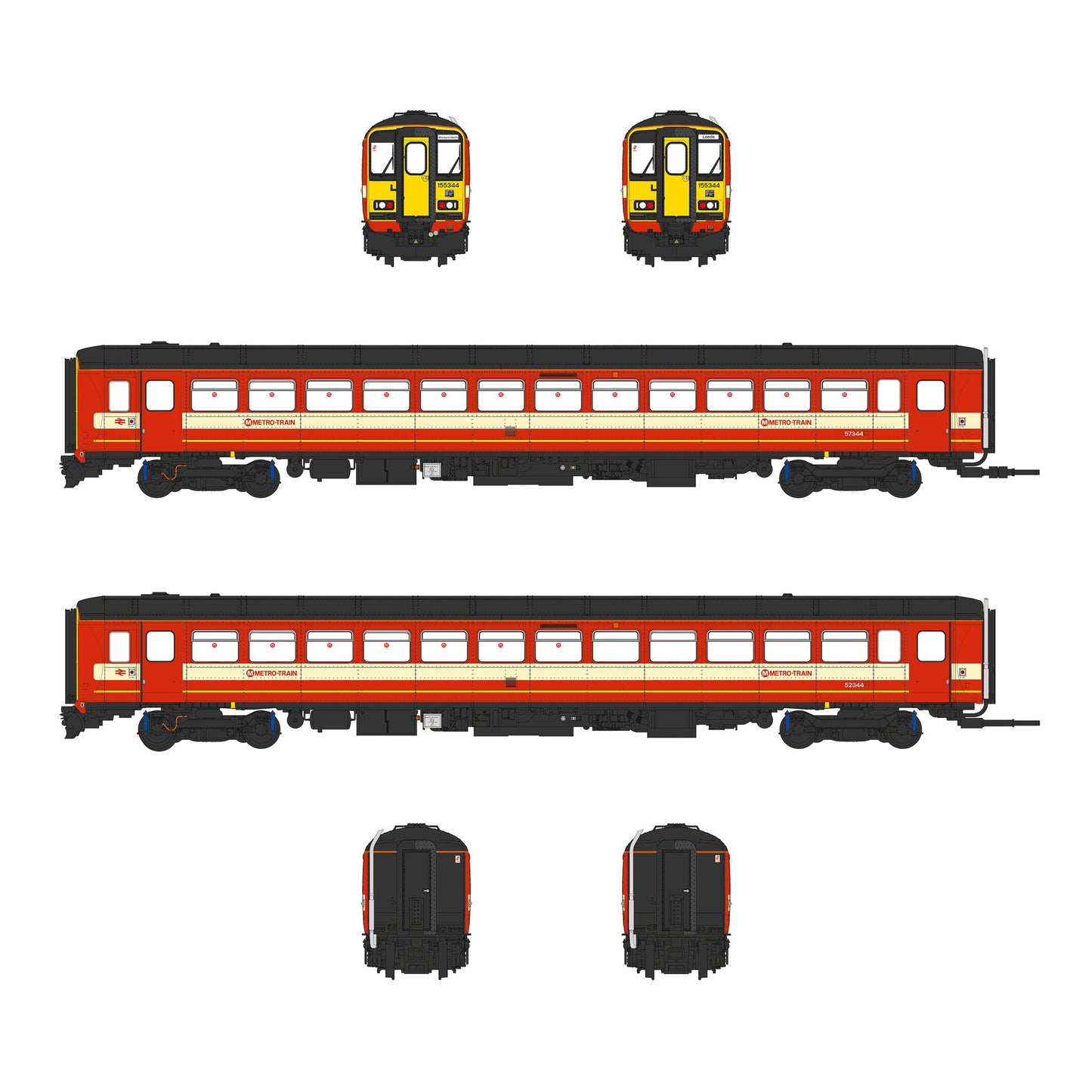 Accurascale ACC3519-DCC x Heljan Class 155 - West Yorkshire PTE - 155344 - OO Scale - DCC Sound Fitted *PRE ORDER £319.98*