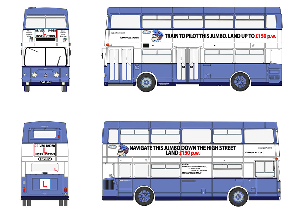 EFE Road E43005 Daimler Fleetline DMS Brighton Corporation 91 Driver Trainer 1:76 Scale *PRE ORDER £39.90*