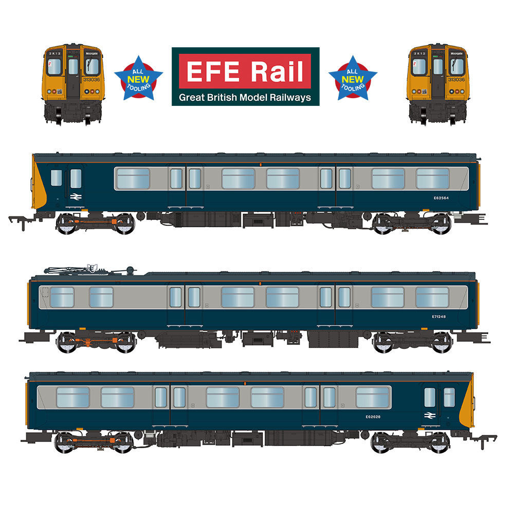 EFE Rail E81002 Class 313 3-Car EMU 313036 BR Blue & Grey OO Gauge *PRE ORDER £297.46*