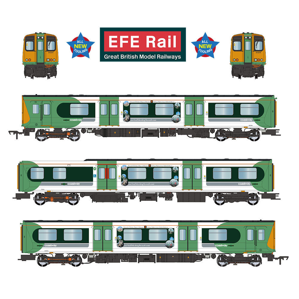 EFE Rail E81005 Class 313 3-Car EMU 313211 Southern (Coastway) OO Gauge *PRE ORDER £297.46*