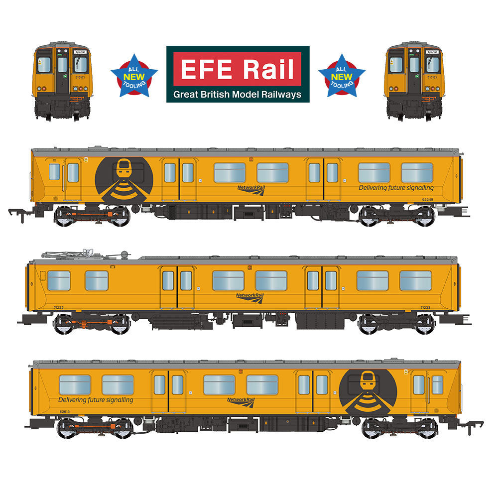 EFE Rail E81009 Class 313 3-Car EMU 313121 Network Rail Yellow OO Gauge *PRE ORDER £297.46*