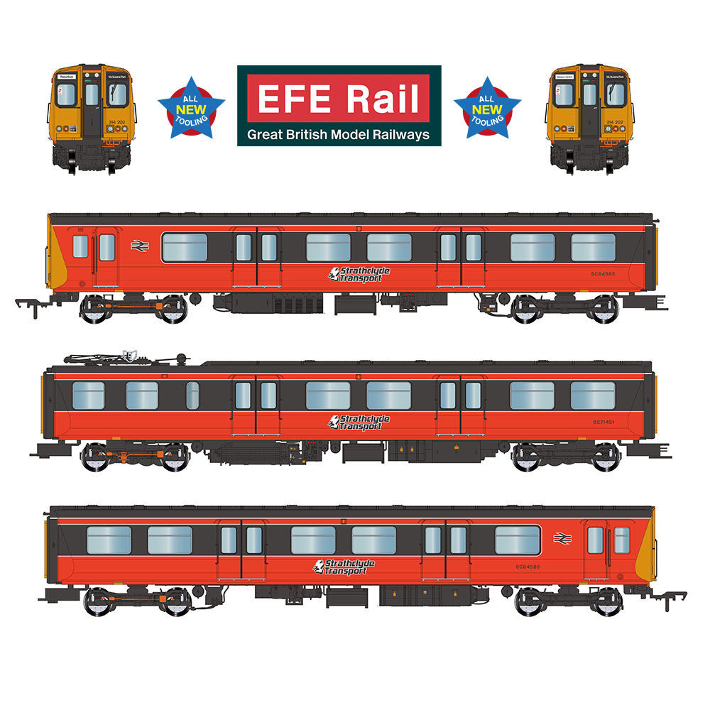 EFE Rail E81010 Class 314 3-Car EMU 314202 BR Strathclyde PTE Orange & Black OO Gauge *PRE ORDER £297.46*