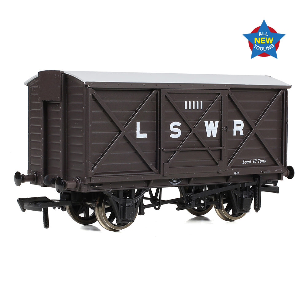 EFE Rail E87051 LSWR 10T Ventilated Van LSWR Brown, OO Gauge
