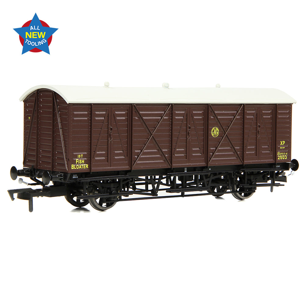 EFE Rail E87059 GWR 10T 'Bloater' Fish Van GWR Brown (Shirtbutton), OO Gauge